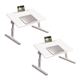 SOGA 60X40cm White Small Laptop Bed Portable Foldable Study Table Adjustable Adjustable Adjustable
