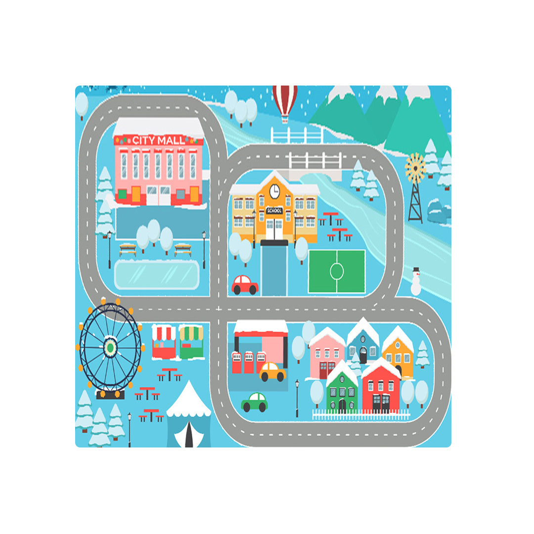 SOGA 120cm Kids Rug Street Map Play Mat, Educational Baby Theme Park Area Rugs Rugs Rugs