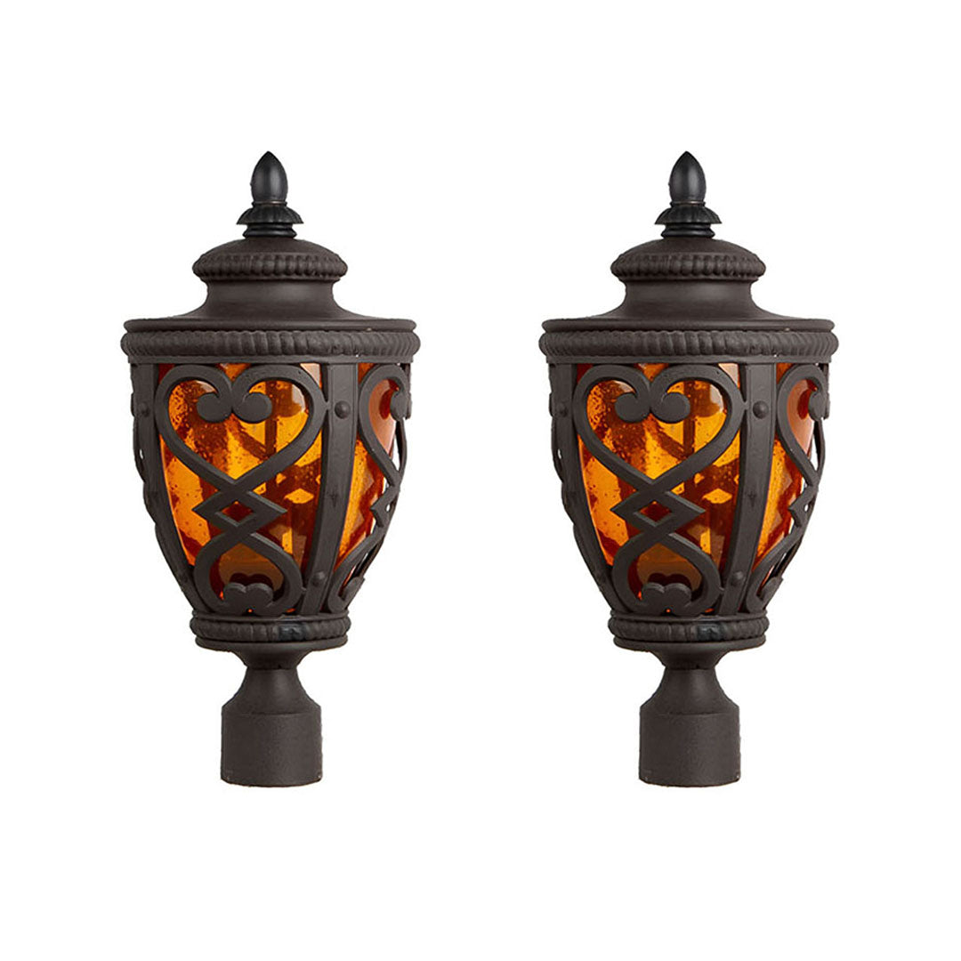 Vintage Lamp 2X 50.8cm Elegant Post Light with Aluminum and Glass Lantern Classic Outdoor Lighting