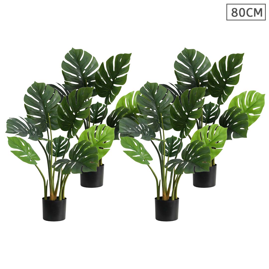 SOGA 4X 80cm Artificial Indoor Potted Turtle Back Fake Decoration Tree Flower Pot Plant