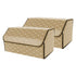 SOGA 2X Leather Car Boot Collapsible Foldable Trunk Cargo Organizer Portable Storage Box Beige/Gold Stitch Large