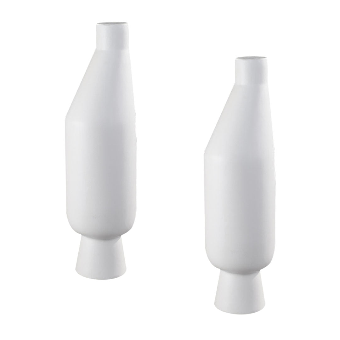 SOGA 2X 14x52cm Ornament Modern Minimalist Vase Decorative with Narrow tops and Wider rounded Body for Home Decor