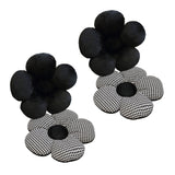 SOGA 2X Black Flower Cushion Shaped for Floor and Sitting Throw Pillow Pillow