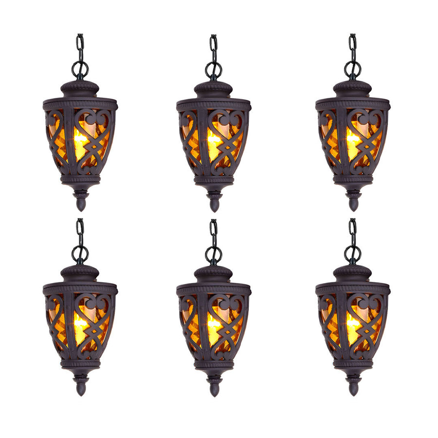 Vintage Lamp 6X 48cm  Aluminum Glass Lantern Chandelier for Home Decor