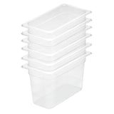 SOGA 200mm Clear Gastronorm GN Pan 1/3 Food Tray Storage Bundle of 6