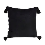SOGA 45X Black Vintage Butterfly Pillow Tassel Velvet Square Throw Pillow