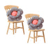 SOGA 2X Grey Double Flower Shape Cushion Soft Bedside Floor Plush Pillow Home Decor