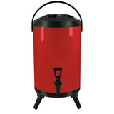 SOGA 18L Stainless Steel Insulated Milk Tea Barrel Hot and Cold Beverage Dispenser Container with Faucet Red