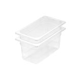 SOGA 150mm Clear Gastronorm GN Pan 1/3 Food Tray Storage Bundle of 2