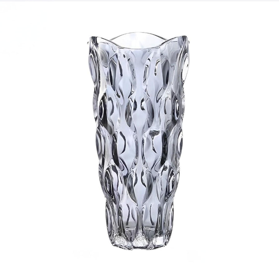 SOGA 30cm Glass Grey Vase Crystal VASE Thick Modern Home Decor