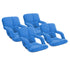 SOGA 4X Foldable Lounge Cushion Adjustable Floor Lazy Recliner Chair with Armrest Blue Blue
