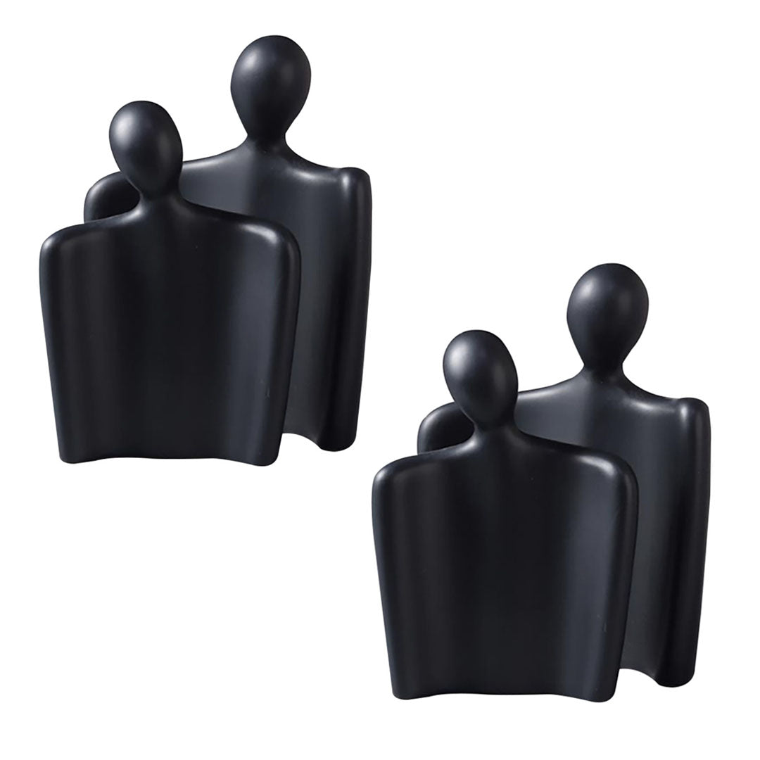 SOGA 2X Ornament Set of 2 Abstract Human Figurine Sculptures Minimalist Modern Art Statues for Home Décor Décor
