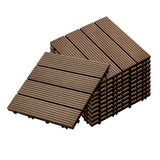 SOGA 11 pcs Dark Chocolate DIY Wooden Composite Decking Tiles Garden Outdoor Backyard Flooring Home Decor Decor