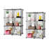 SOGA 2X Black Portable 6-Cube Storage Organiser Foldable DIY Modular Grid Space Saving Shelf