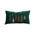 SOGA 30cm Throw Pillow  Green Christmas Forest Embroidered Lumbar for Festive Holiday Cushion Home Decor