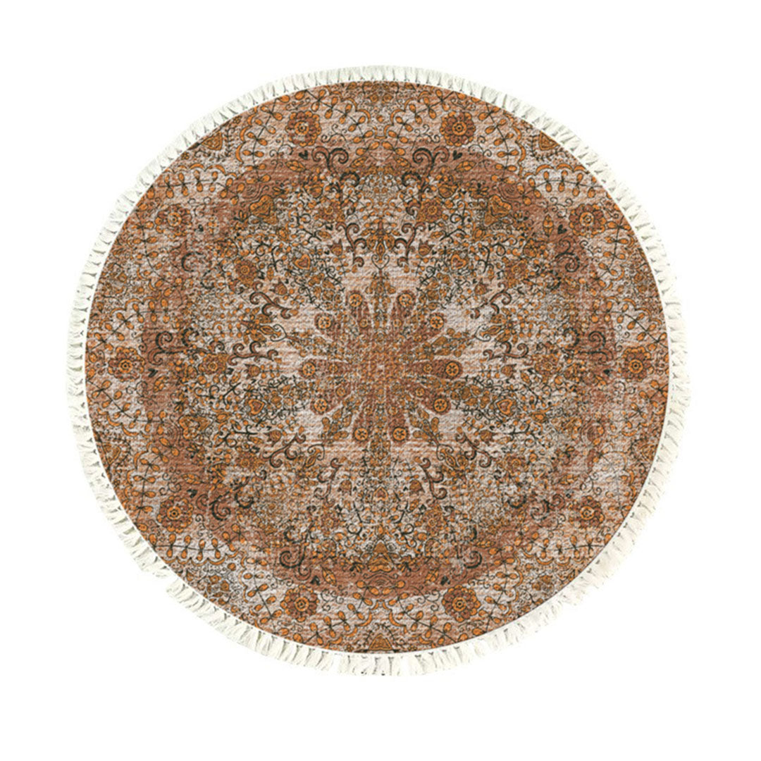 SOGA 120cm Mandala Pattern Circle Area Rugs for Living Room Lounge, Anti-slip Doormat, Home Decor