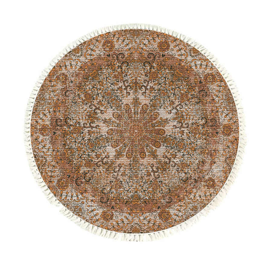 SOGA 120cm Mandala Pattern Circle Area Rugs for Living Room Lounge, Anti-slip Doormat, Home Decor