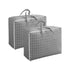 SOGA 2X Grey Plaid  Super Large Storage Luggage Bag Double Zipper Foldable Travel Organiser Essentials
