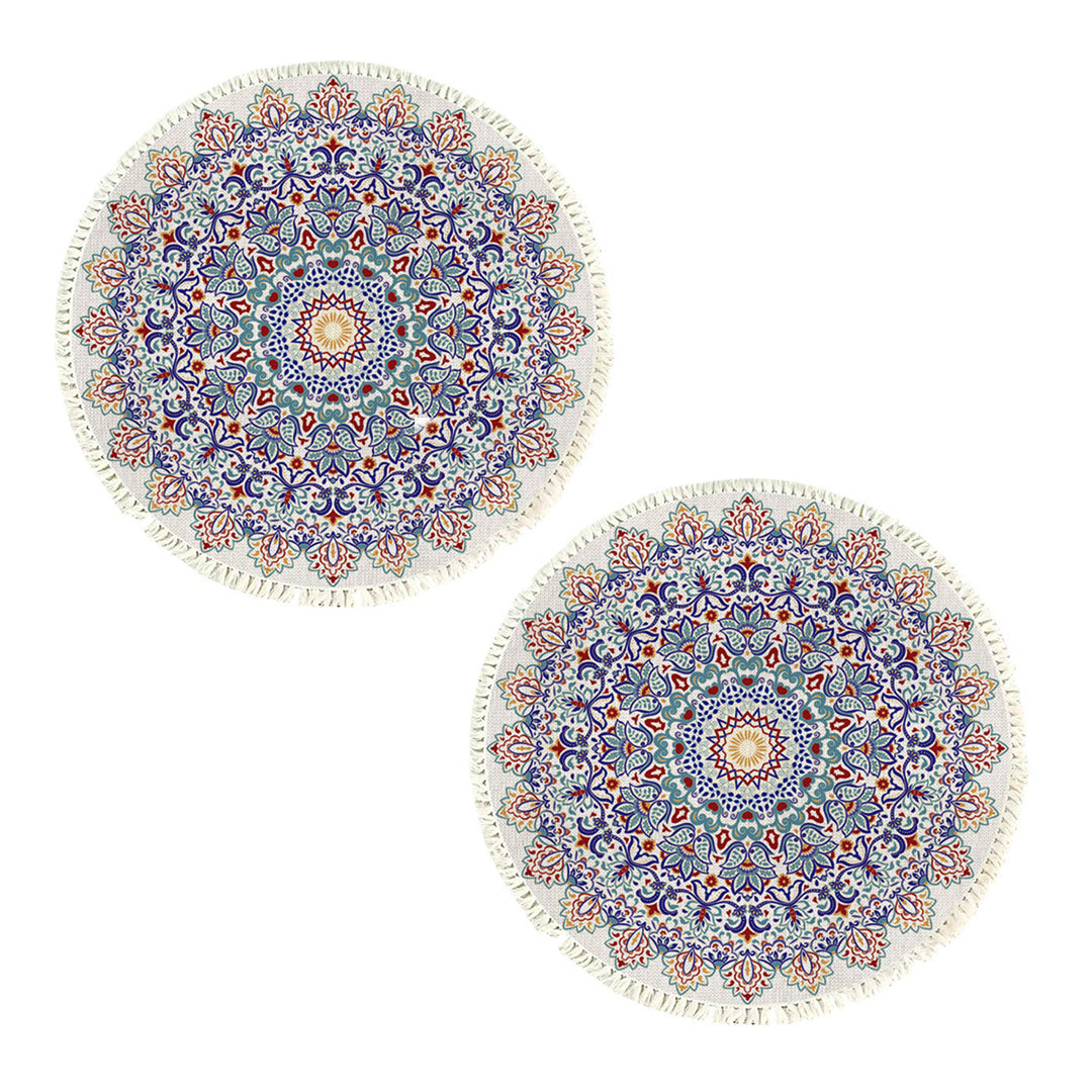 SOGA 2X 120cm Mandala Round Area Thick Anti-slip Doormat, Home Decor Decor