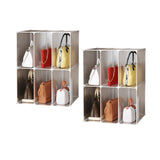 SOGA 2X 2 Tier Multifunctional PP Plastic Bag Box Portable Cubby DIY Storage Shelves Stackable Handbag Purse Organiser Organiser