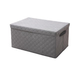SOGA Large Grey Non-Woven Diamond Quilt Grid Fabric Storage / Organizer Box