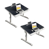 SOGA 2X 60X40cm Black Small Laptop Bed Portable Foldable Study Table Adjustable Adjustable