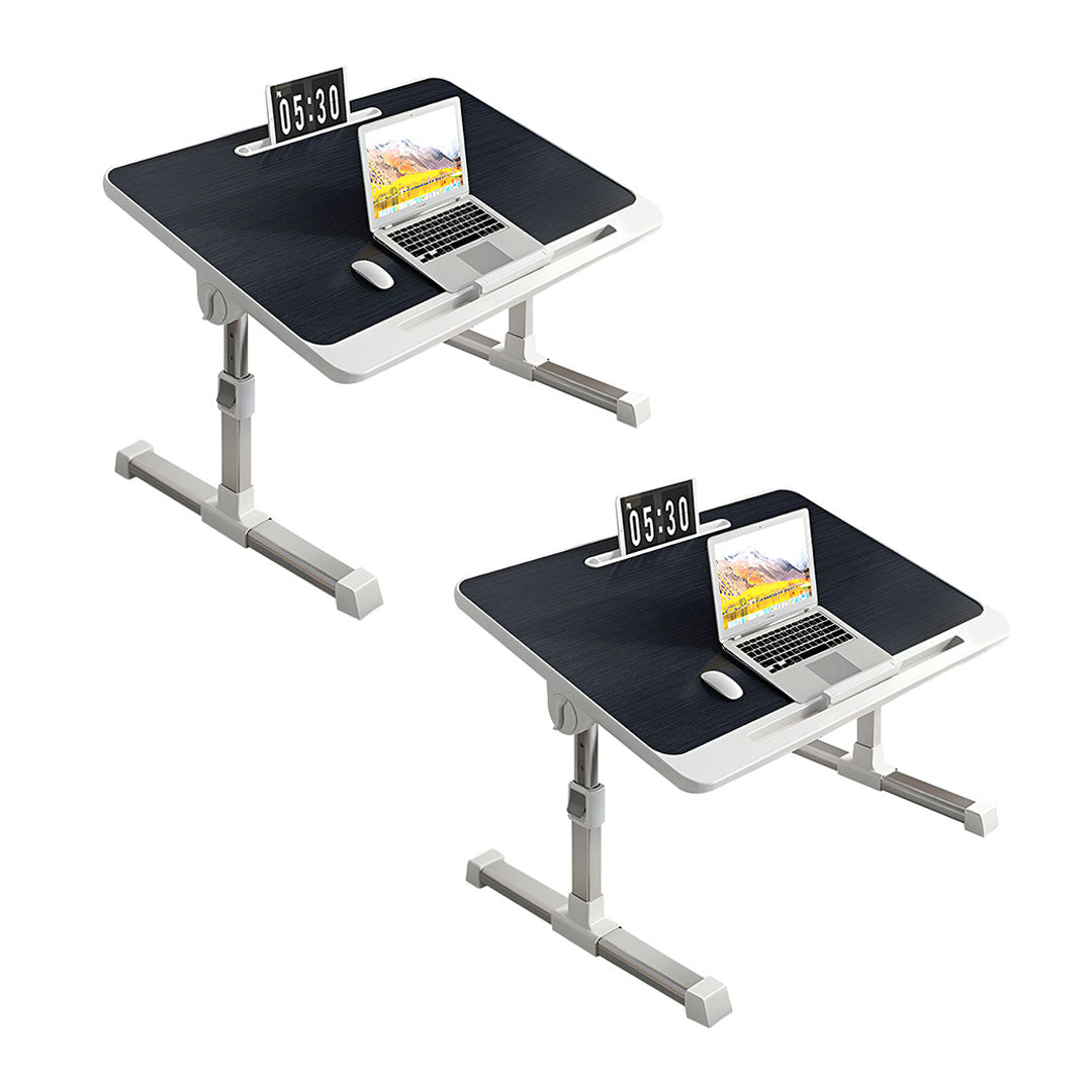 SOGA 2X 60X40cm Black Small Laptop Bed Portable Foldable Study Table Adjustable Adjustable