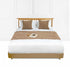 SOGA 1.8m Bed Light Brown Vintage Scarf Runner Bedding Tail Pad Flag For Home Hotel Set of 3