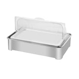 SOGA 59x38.5cm Silver Color Ceramic Serving Bowl Chafing Dish for Kitchen Essential Essential