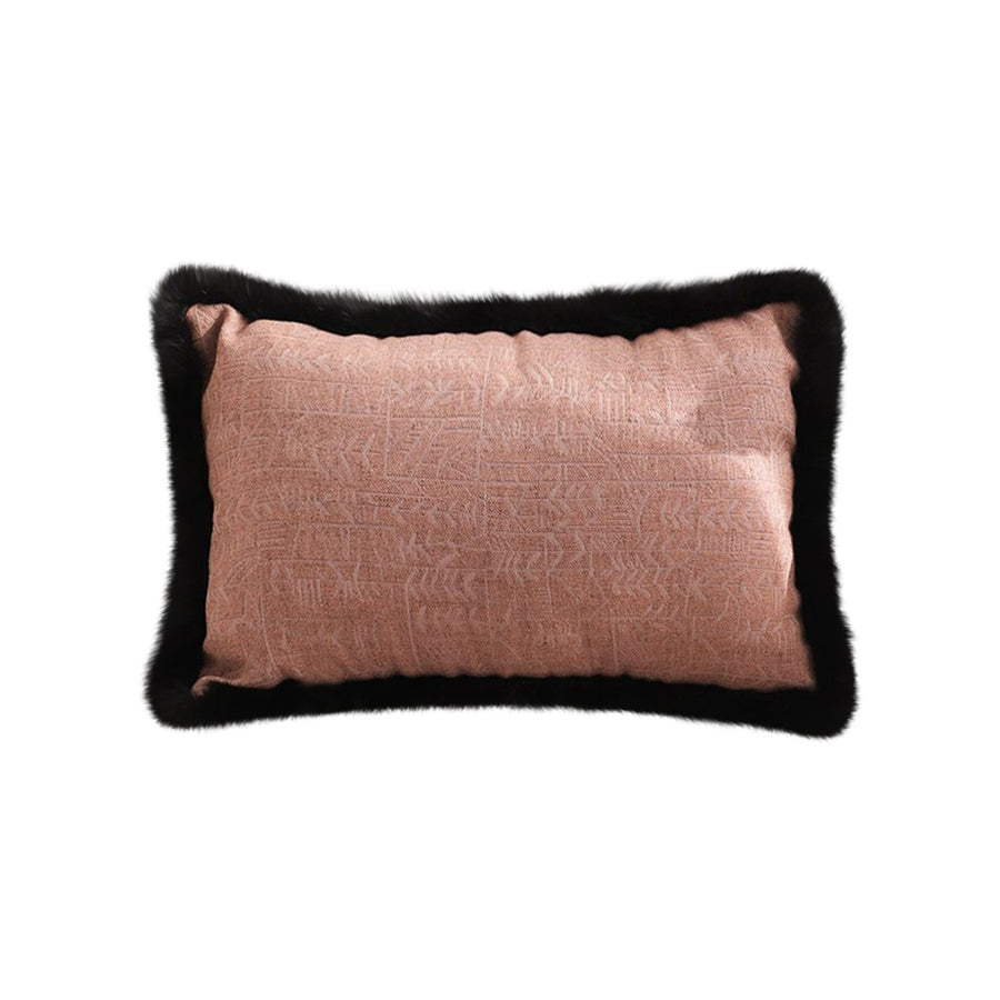 SOGA 35cm Mid-century Style Raised Embroidery Texture Edged Lumbar Throw  Pillow