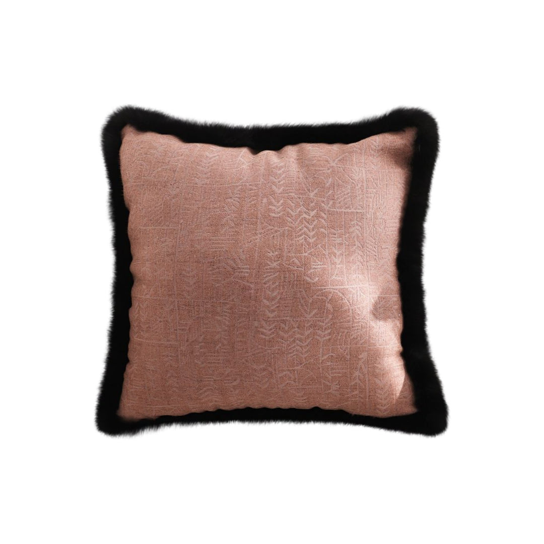 SOGA 50cm Mid-century Style Raised Embroidery Texture Edged Square Throw Pillow