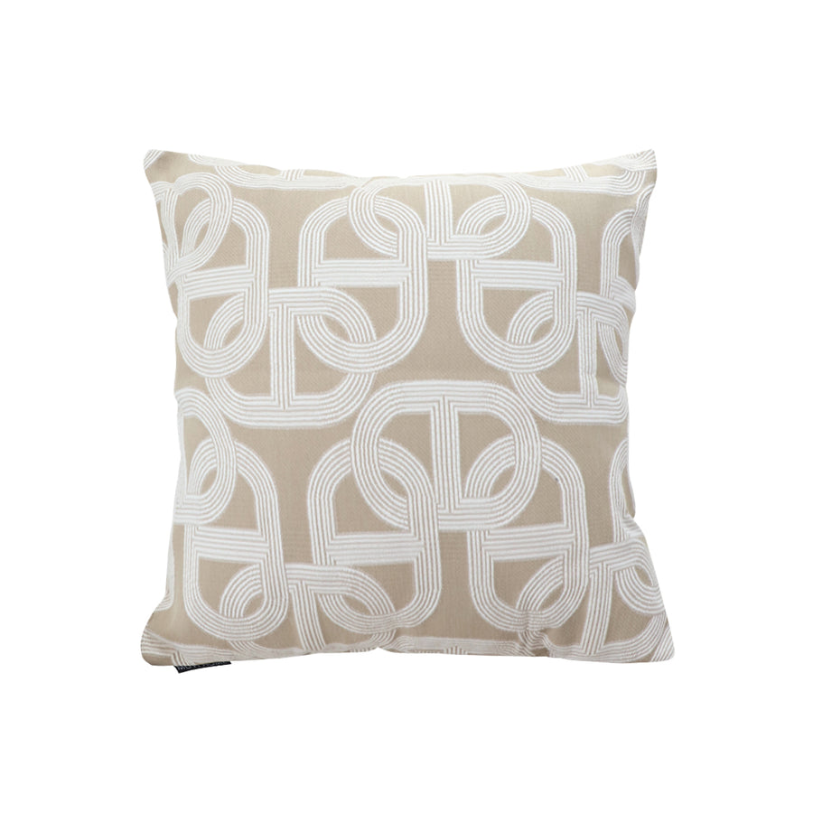 SOGA 50cm Throw Pillow Beige Interlocking Geometric Pattern Modern Accent for Home D?cor