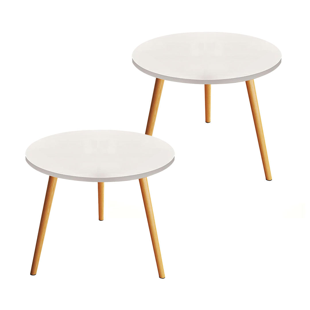 SOGA 60x60cm White Small Side Coffee Table Living Room Balcony Home Décor Style Style
