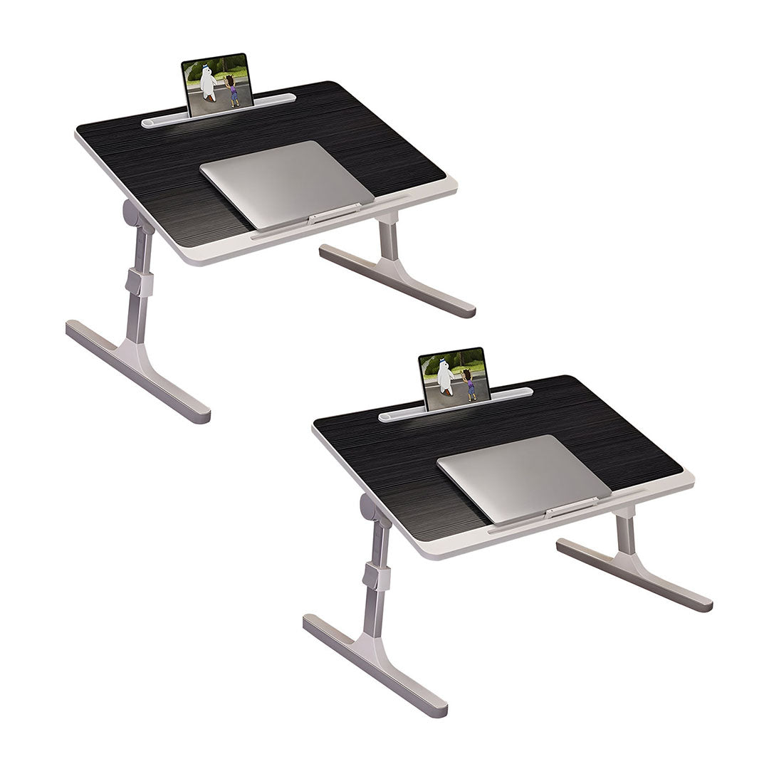 SOGA 2X 60X40cm Black Small Laptop Bed Portable Foldable Study Table Adjustable