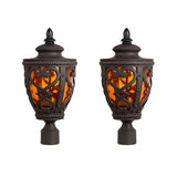 Vintage Lamp 2X 50.8cm Elegant Post Light with Aluminum and Glass Lantern Classic Outdoor Lighting
