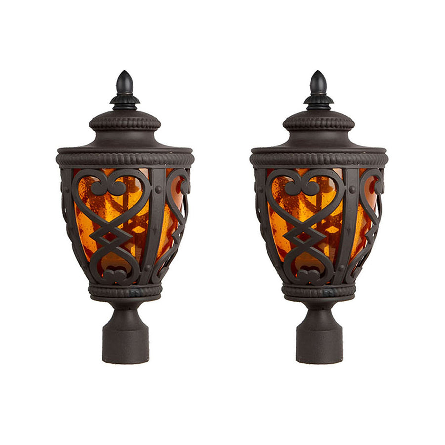 Vintage Lamp 2X 50.8cm Elegant Post Light with Aluminum and Glass Lantern Classic Outdoor Lighting