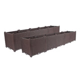 SOGA 2X 200cm Raised Planter Box Vegetable Herb Flower Outdoor Plastic Plants Garden Bed Deepen Deepen