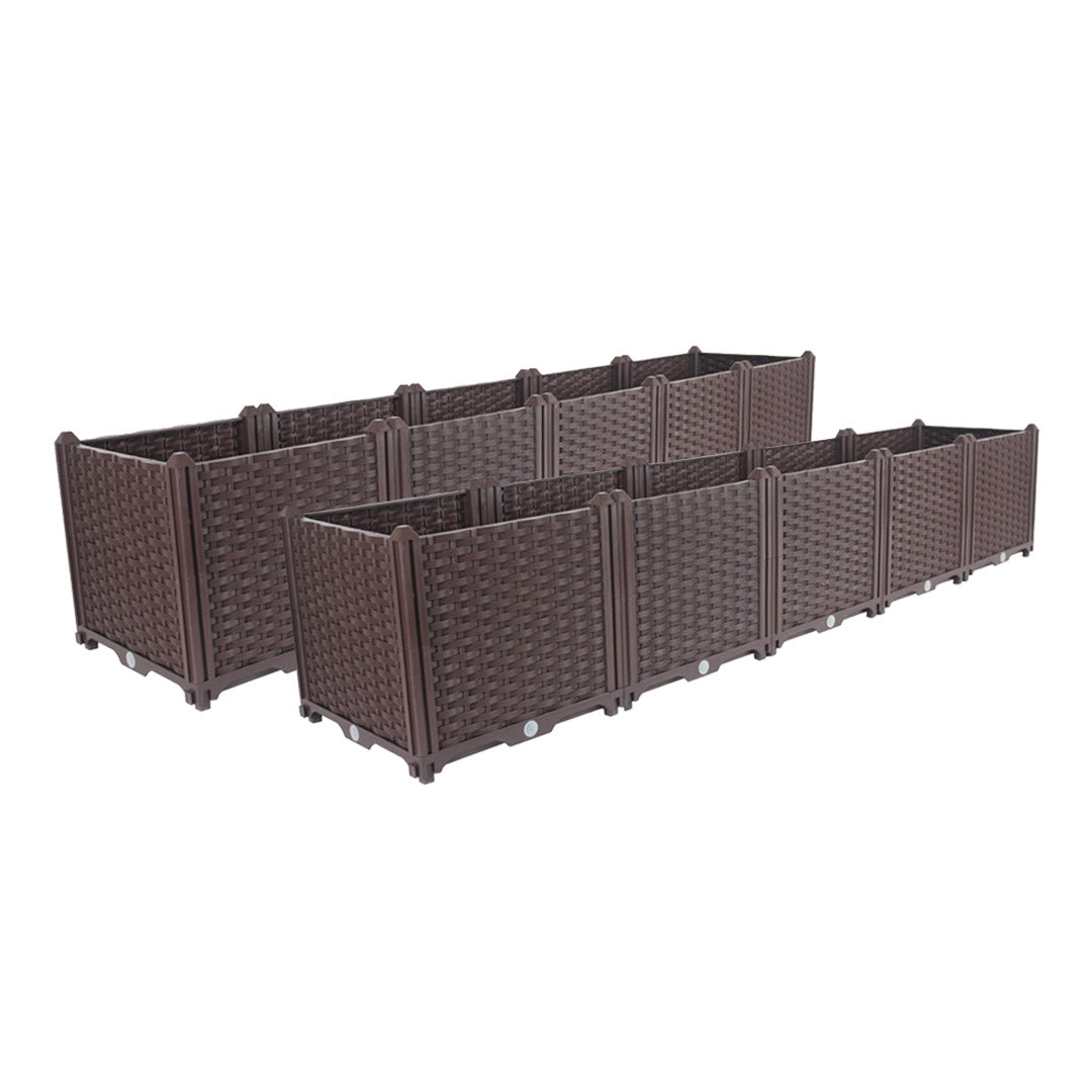 SOGA 2X 200cm Raised Planter Box Vegetable Herb Flower Outdoor Plastic Plants Garden Bed Deepen Deepen
