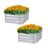 SOGA 2X 90cm Square Galvanised Raised Garden Bed Vegetable Herb Flower Outdoor Planter Box