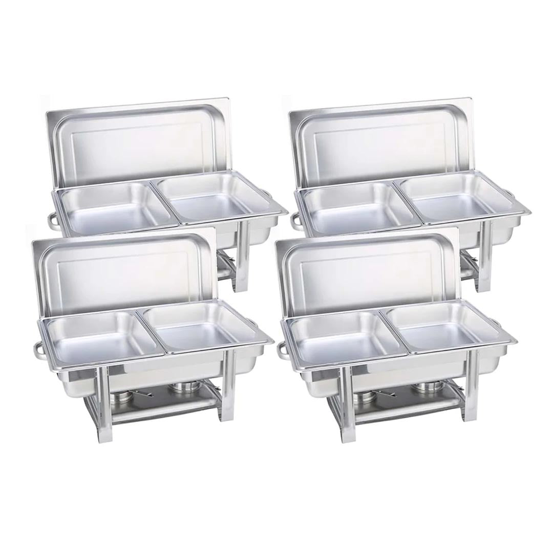 SOGA 4X Stainless Steel Chafing Double Tray Catering Dish Food Warmer