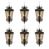 Vintage Lamp 6X 60.3cm Aluminum & Glass Lantern Elegant Chandelier Style Classic Hanging Light Antique-Inspired Design