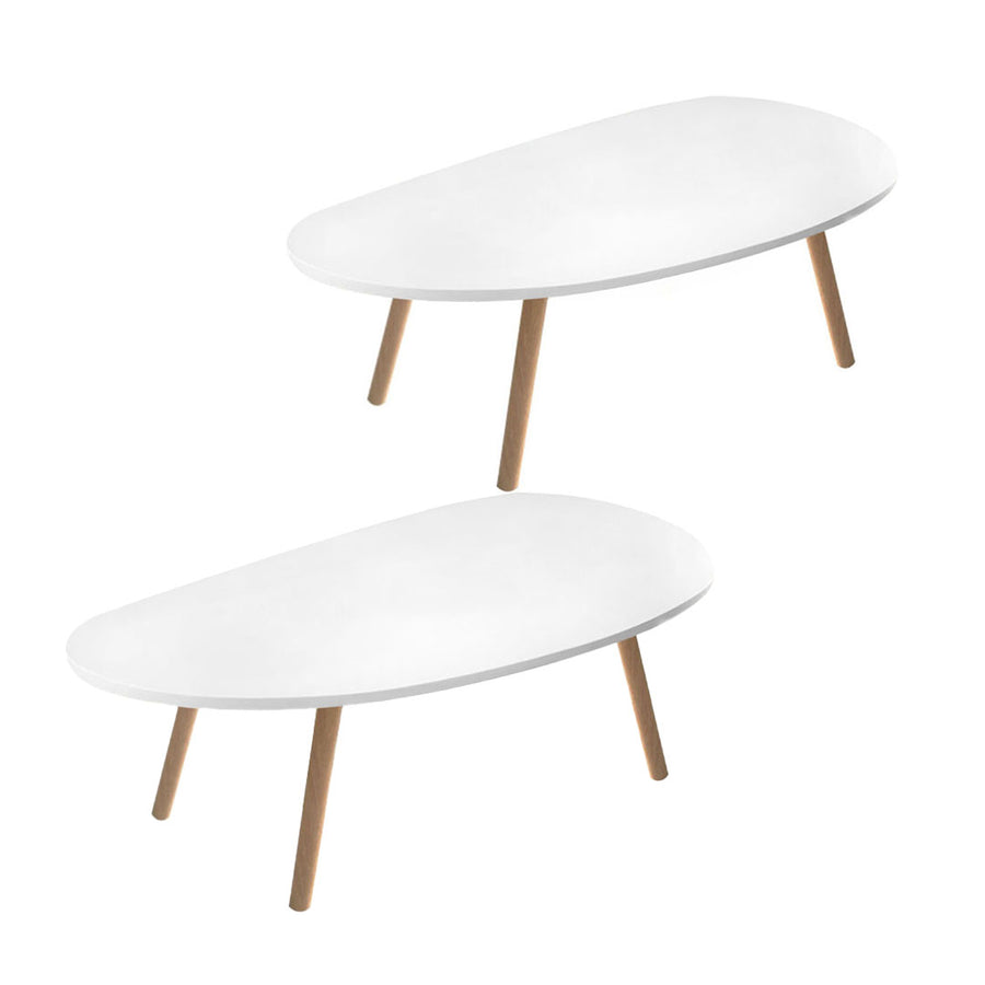 SOGA 2X 80x40cm White Living Room Nordic  Coffee Table Simple Modern Home Style