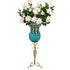 SOGA 85cm Blue Glass Tall Floor Vase and 12pcs White Artificial Fake Flower Set