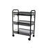 SOGA 3 Tier Steel Black Bee Mesh Kitchen Cart Multi-Functional Shelves Portable Storage Organizer with Wheels
