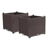 SOGA 2X 40cm Raised Planter Box Vegetable Herb Flower Outdoor Plastic Plants Garden Bed Bed