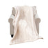 SOGA 200X230cm Throw Blanket White Chenille Fleece Knitted Fabric on One Side Soft Suede
