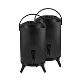 SOGA 2X 8L Stainless Steel Insulated Milk Tea Barrel Hot and Cold Beverage Dispenser Container with Faucet Black