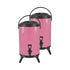 SOGA 2X 10L Stainless Steel Insulated Milk Tea Barrel Hot and Cold Beverage Dispenser Container with Faucet Pink