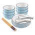 SOGA Blue Japanese Style Ceramic Dinnerware Crockery Soup Bowl Plate Server Kitchen Home Decor Set of 10 10
