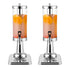 SOGA 2X Single 3L Silver Stainless Steel Beverage Dispenser Ice Cylinder Clear Juicer Hot Cold Water Jug